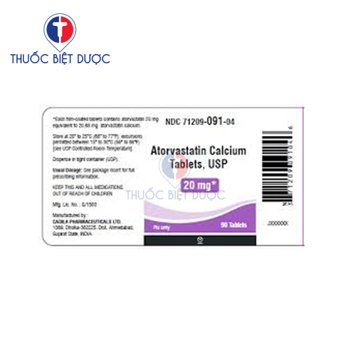 Atorvastatin Calcium Tablets USP 20mg