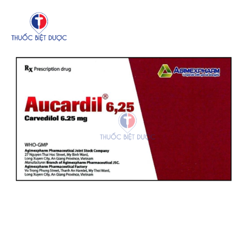 Aucardil 6,25 - Thuốc điều trị tăng huyết áp, suy tim