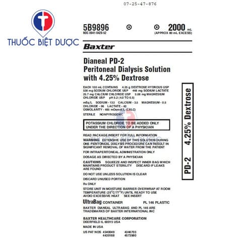 Dianeal PD 2 Peritoneal Dialysis Solution with 4,25% Dextrose