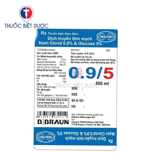 0,9% Natri clorid và 5% glucose