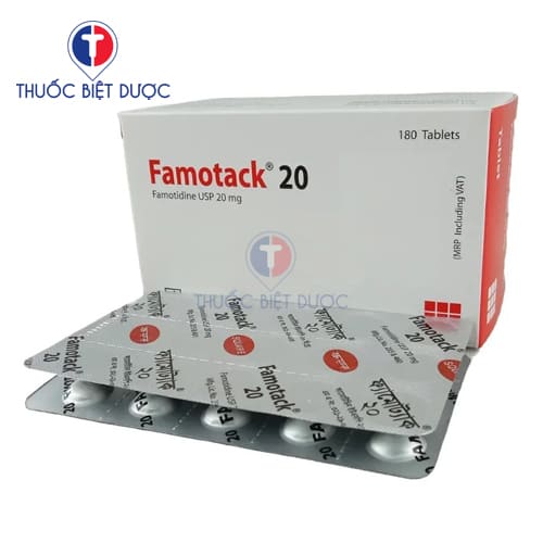 Famotack 20 tablet Square - Famotidin