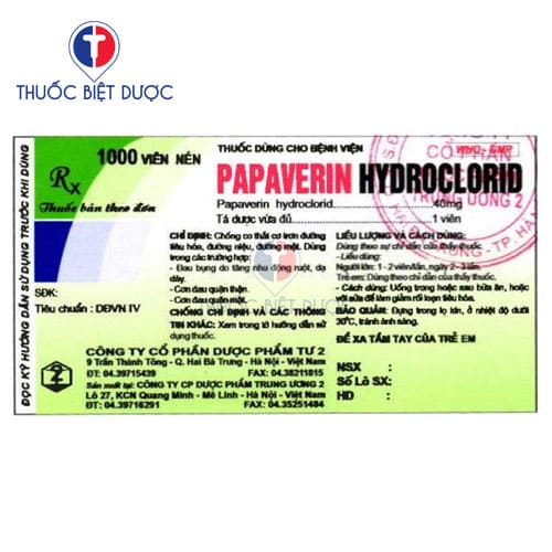 Papaverin hydroclorid 40mg