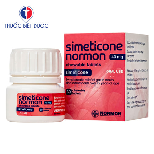 Simeticone Normon 40 mg chewable tablets