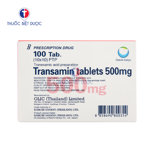 Transamin Tablets 500mg - Điều trị chảy máu do tăng tiêu firin