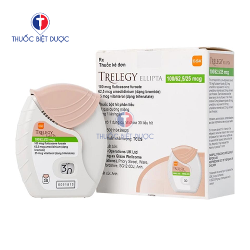 Trelegy Ellipta 100/62.5/25mcg - Điều trị phổi tắc nghẽn