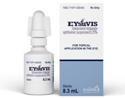 Hỗn dịch Eysuvis (loteprednol etabonate); để điều trị ngắn hạn các dấu hiệu và triệu chứng của bệnh khô mắt