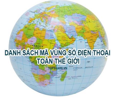 Danh bạ mã vùng điện thoại quốc tế