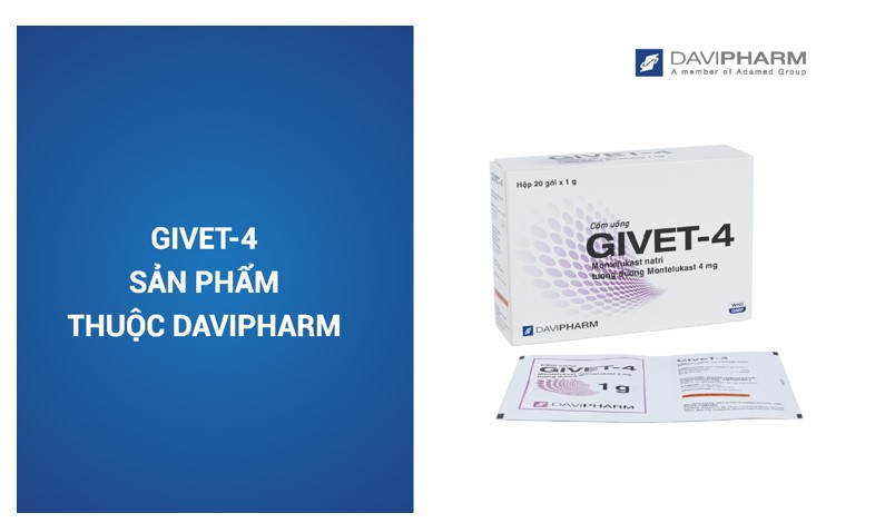 Givet-4 - Thuốc điều trị hen phế quản và viêm mũi dị ứng cho trẻ em từ 6 tháng tuổi